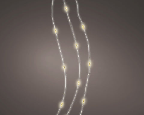 LED Mikro-Lichterkette silber 40 warmweiße LED 195cm