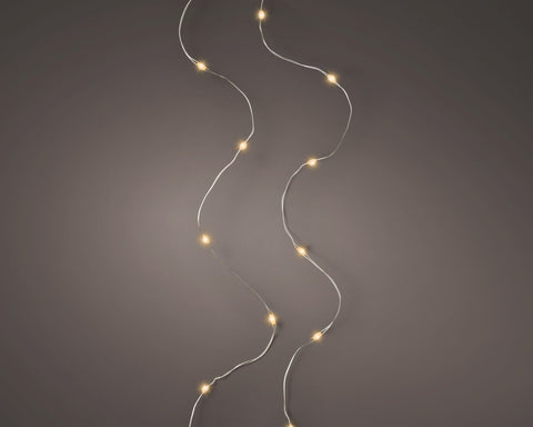 LED Mikro-Lichterkette silber 60 klassischwarme LED 295cm