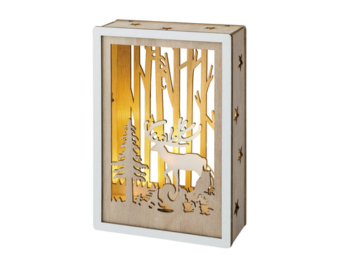 LED Szene Holz natur warmweiße LED 4x10x15cm