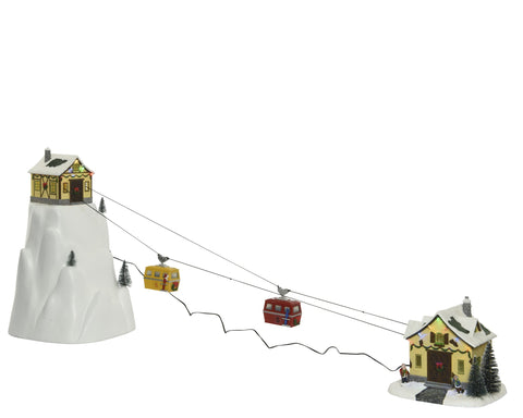 LED Szene Seilbahn warmweiße LED bunt 31.5x32.5x53cm