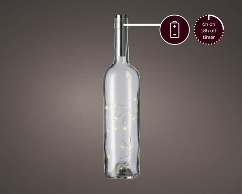 LED Flaschenbeleuchtung silber warmweiße LED 70cm