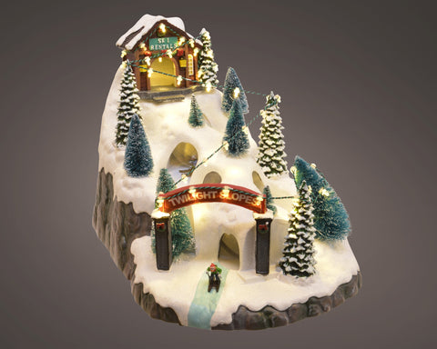 LED Szene Skifahren warmweiße LED 34x22x26cm