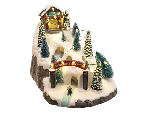 LED Szene Skifahren warmweiße LED 34x22x26cm