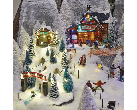 LED Szene Skifahren warmweiße LED 34x22x26cm