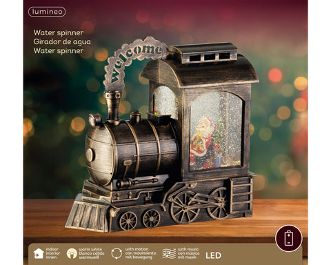 Wassersprenkler Zug gold warmweiße LED 11x25x23cm