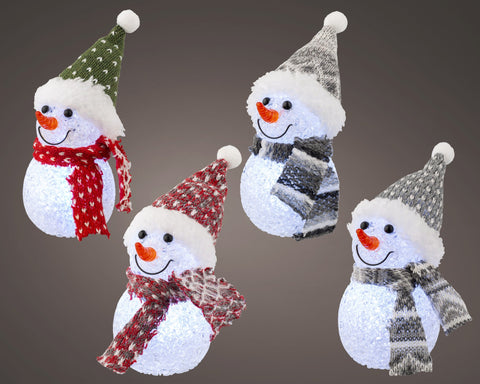 LED Schneemann kaltweiße LEDe LED 6x16cm