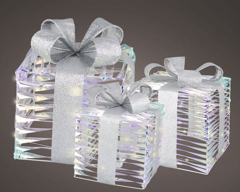 Micro LED Geschenkschachtel Indoor – iris / Warmweiß – 25 x 25 x 30 cm