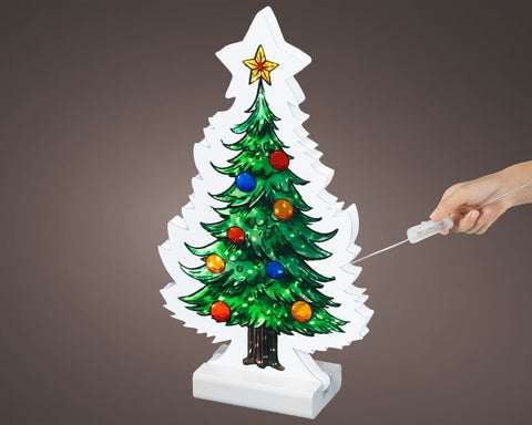 Led infinity tanne warmweiße led weißer weihnachtsbaum mit grünen zweigen bunten kugeln und gelbem stern oben