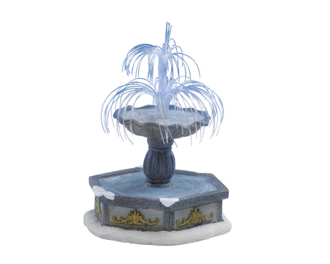 Led brunnen farbwechsel 10x9x16cm grauer und goldener dekorativer miniaturbrunnen mit eisblauen wasserstrahlen