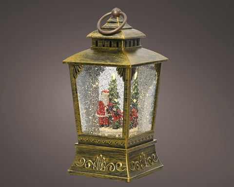LED Wassersprenkler Laterne Santa gold warmweiße LED 11.5x11.5x24cm