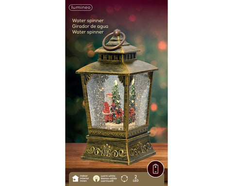 LED Wassersprenkler Laterne Santa gold warmweiße LED 11.5x11.5x24cm