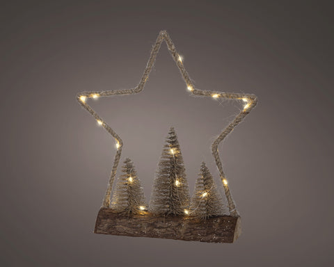 LED Tischlampe Jute gold warmweiße LED 8.5x29x32cm