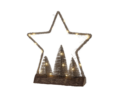 LED Tischlampe Jute gold warmweiße LED 8.5x29x32cm