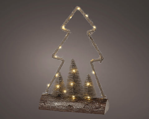 LED Tischlampe Jute gold warmweiße LED 9x23.5x34cm