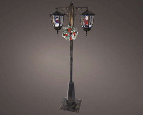 LED Doellaterne Schneefallfunktion antique brass kaltweiße LED 40x80x188cm