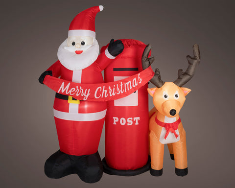LED aufblasbare Santa am Briefkasten kaltweiße LED 95x150x180cm
