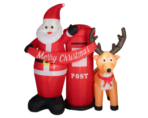 LED aufblasbare Santa am Briefkasten kaltweiße LED 95x150x180cm