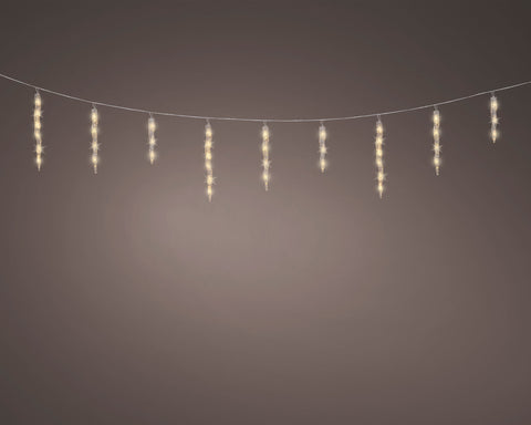 LED Icicle Lichterkette Flash-Effekt Outdoor transparent warmweiße LED 300x39cm
