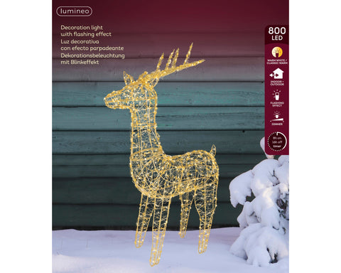 LED Rentier Outdoor gold warmweiße & klassischwarme LED 20x57x104cm