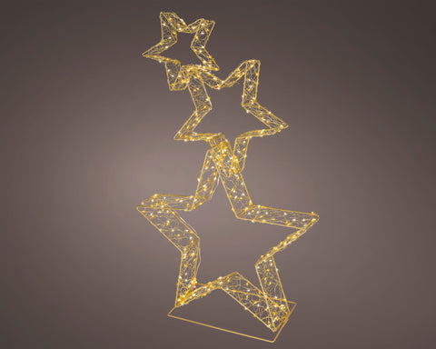 LED Sterne Outdoor gold warmweiße & klassischwarme LED 16x50x80cm
