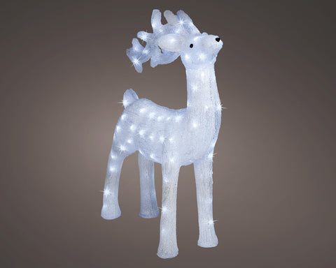 LED Hirsch Acryl Outdoor weiß kaltweiße LED 23x52x71cm