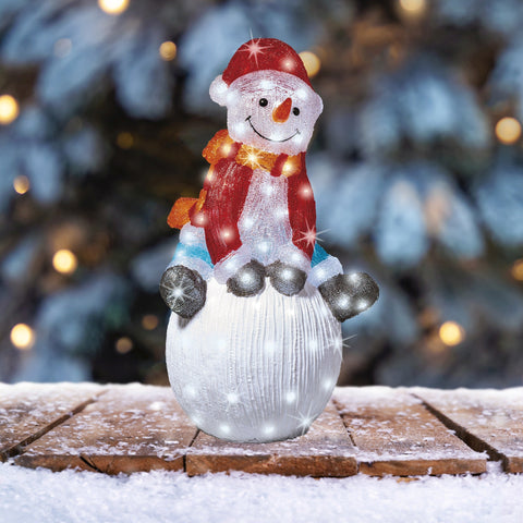 LED Schneemann Acryl Outdoor kaltweiße LED 33x40.5x70.5cm