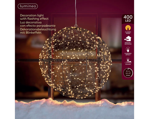 LED Kugel Outdoor schwarz klassischwarme LED 28cm