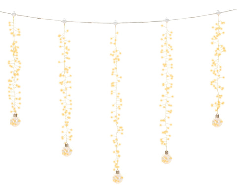 LED Lichtvorhang 8 Leuchtmodi Outdoor gold 400 warmweiße & klassischwarme LED 7.7x120x120cm