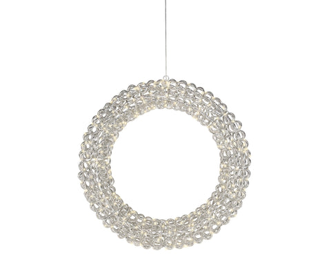 LED Kranz Outdoor silber warmweiße LED 58x10cm