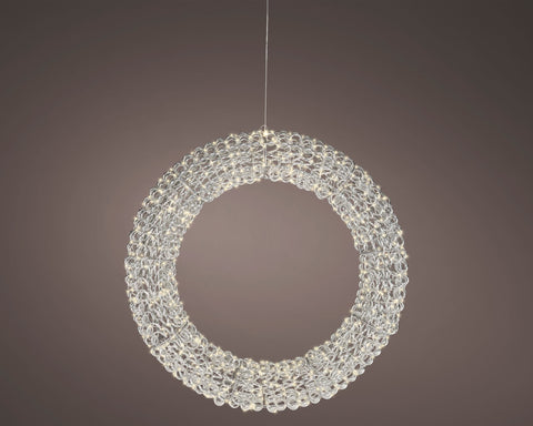 LED Kranz Outdoor silber warmweiße LED 78x12cm