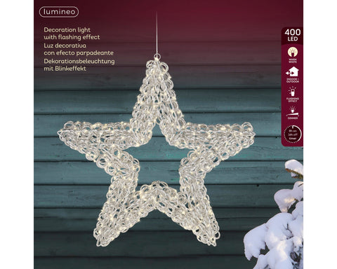 LED Stern Outdoor silber warmweiße LED 58x10cm