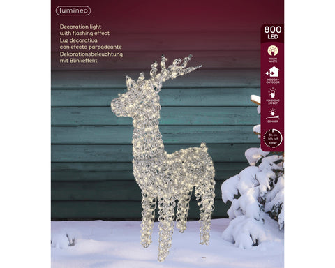 LED Rentier Outdoor silber warmweiße LED 20x57x104cm