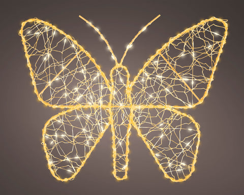 LED Schmetterling Outdoor gold warmweiße & klassischwarme LED 1x38x30cm