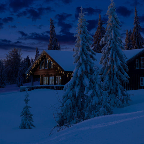 LED Icicle Lichterkette 8 Leuchtmodi Outdoor schwarz 175 warmweiße & kaltweiße LED 750x50cm