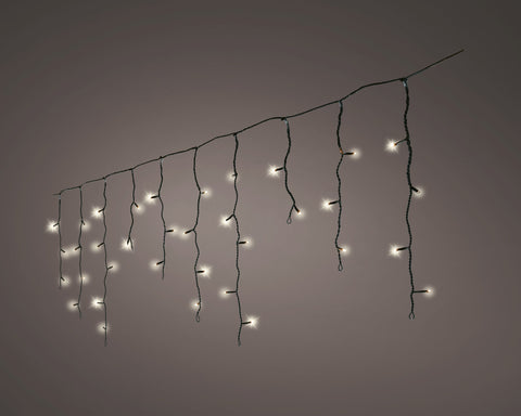 LED Icicle Lichterkette 8 Leuchtmodi Outdoor schwarz 175 warmweiße LED 750x50cm
