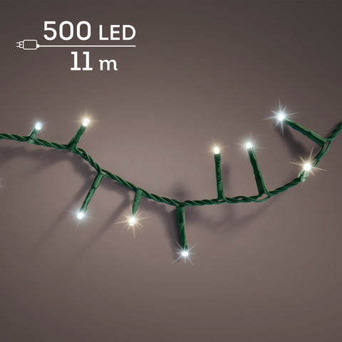 LED Lichterkette Compact 8 Leuchtmodi Outdoor grün 500 warmweiße & kaltweiße LED 1100cm