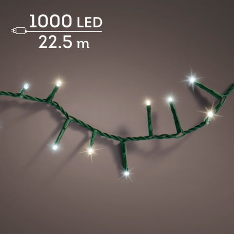 LED Lichterkette Compact 8 Leuchtmodi Outdoor grün 1000 warmweiße & kaltweiße LED 2250cm