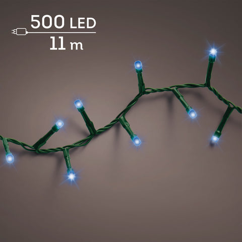 LED Lichterkette Compact 8 Leuchtmodi Outdoor grün 500 blaue LED 1100cm