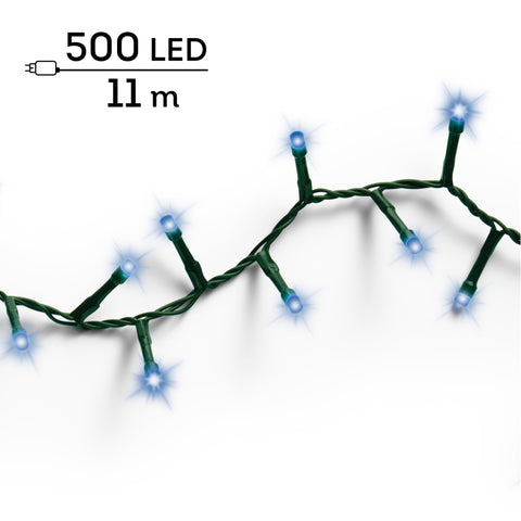 LED Lichterkette Compact 8 Leuchtmodi Outdoor grün 500 blaue LED 1100cm