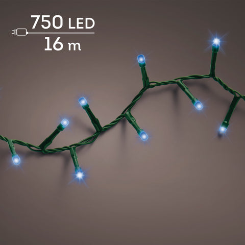 LED Lichterkette Compact 8 Leuchtmodi Outdoor grün 750 blaue LED 1600cm