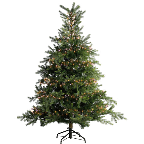 LED Lichterkette Compact 8 Leuchtmodi Outdoor schwarz 500 violette & orangene LED 1100cm