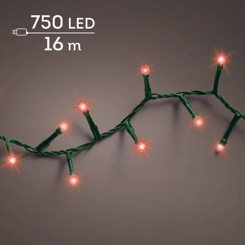 LED Lichterkette Compact 8 Leuchtmodi Outdoor grün 750 rote LED 1600cm