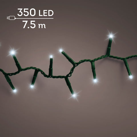 LED Lichterkette Compact 8 Leuchtmodi Outdoor grün 350 kaltweiße LED 750cm