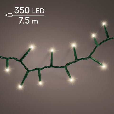 LED Lichterkette Compact 8 Leuchtmodi Outdoor grün 350 warmweiße LED 750cm
