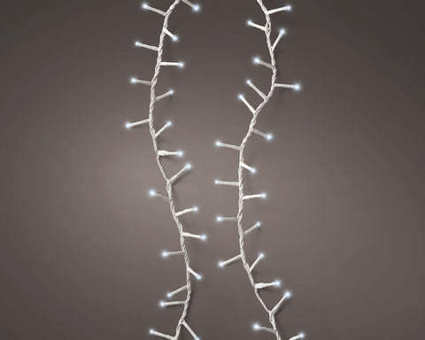 Weiße led-lichterkette mit verdrehtem kabeldesign für outdoor mit twinkle effekt und 8 funktionen