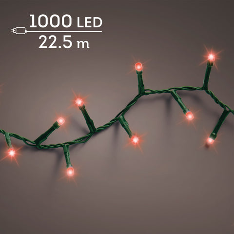 LED Lichterkette Compact 8 Leuchtmodi Outdoor grün 1000 rote LED 2250cm