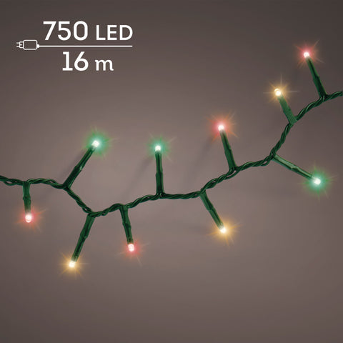 LED Lichterkette Compact 8 Leuchtmodi Outdoor grün rot grün klassischwarme LED 1600cm
