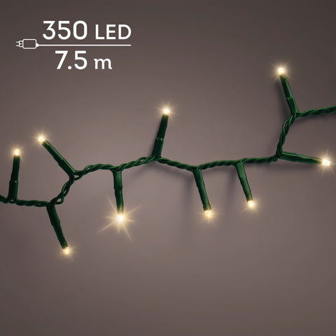 LED Lichterkette Compact 8 Leuchtmodi Outdoor grün 350 softgoldene LED 750cm