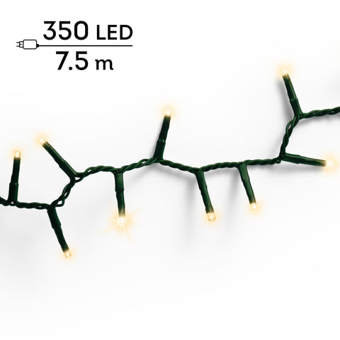 LED Lichterkette Compact 8 Leuchtmodi Outdoor grün 350 softgoldene LED 750cm