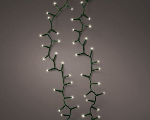 Led compact beleuchtung outdoor mit grüner schnur und warmweißen led-glühbirnen für funkeleffekt
